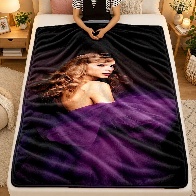 Flannel BlanketTaylor Swift Warm Soft Throw Blanket for Indoor Sofa Bed Living Room Use
