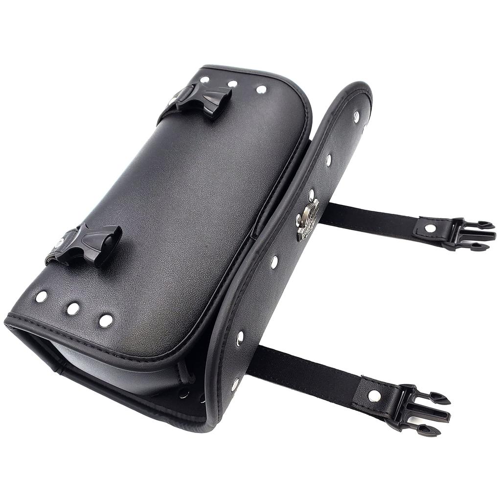 VISPREA Tool Motorcycle Side Universal Motorcycle PU Motorcycle Tool Black American Tool Enhances the Appeal of Your GJ1 Metal Bag, Saddlebag, Bag,