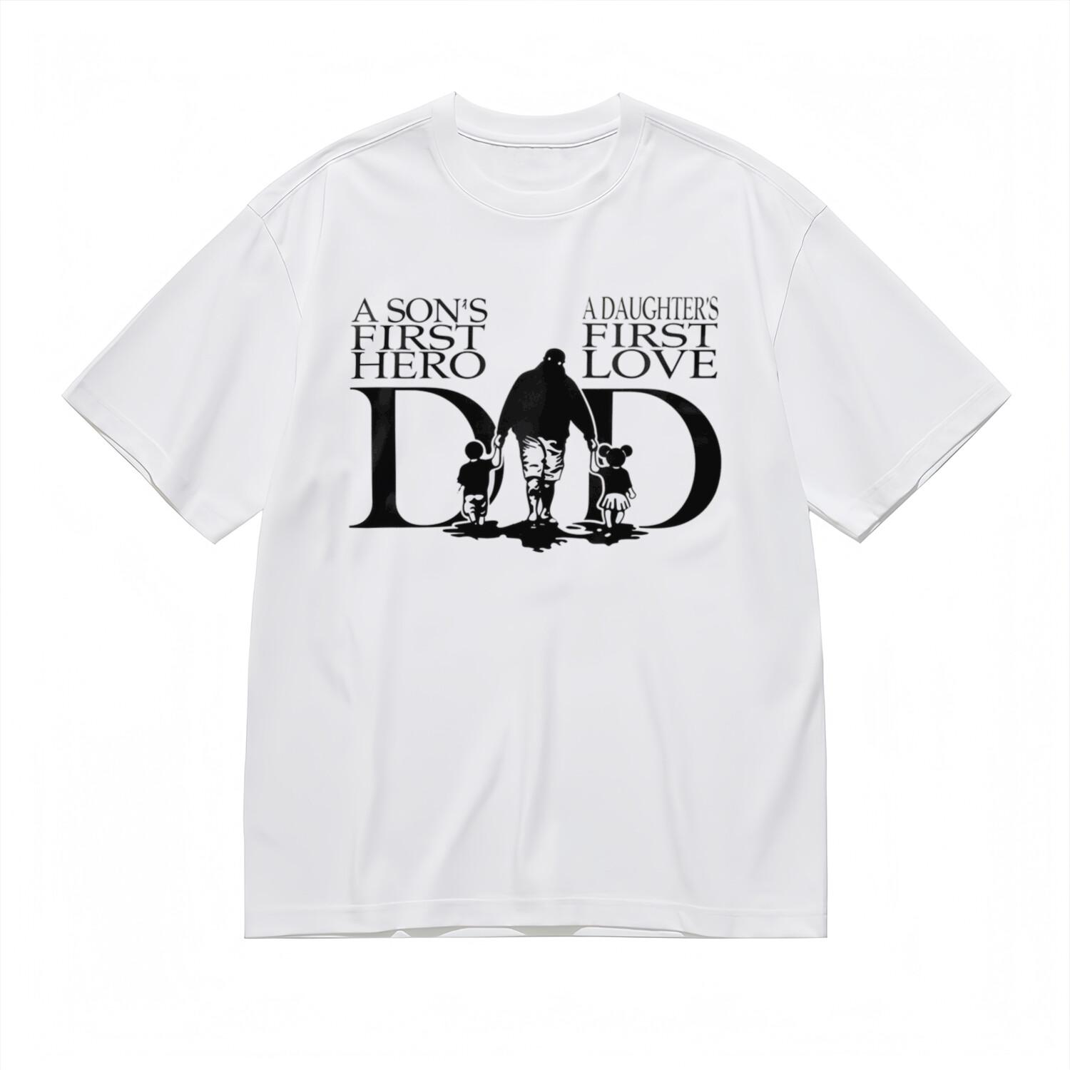 Mens Comfortable Fashion Classic T-Shirt Parent-Child Bonding Black Silhouette S