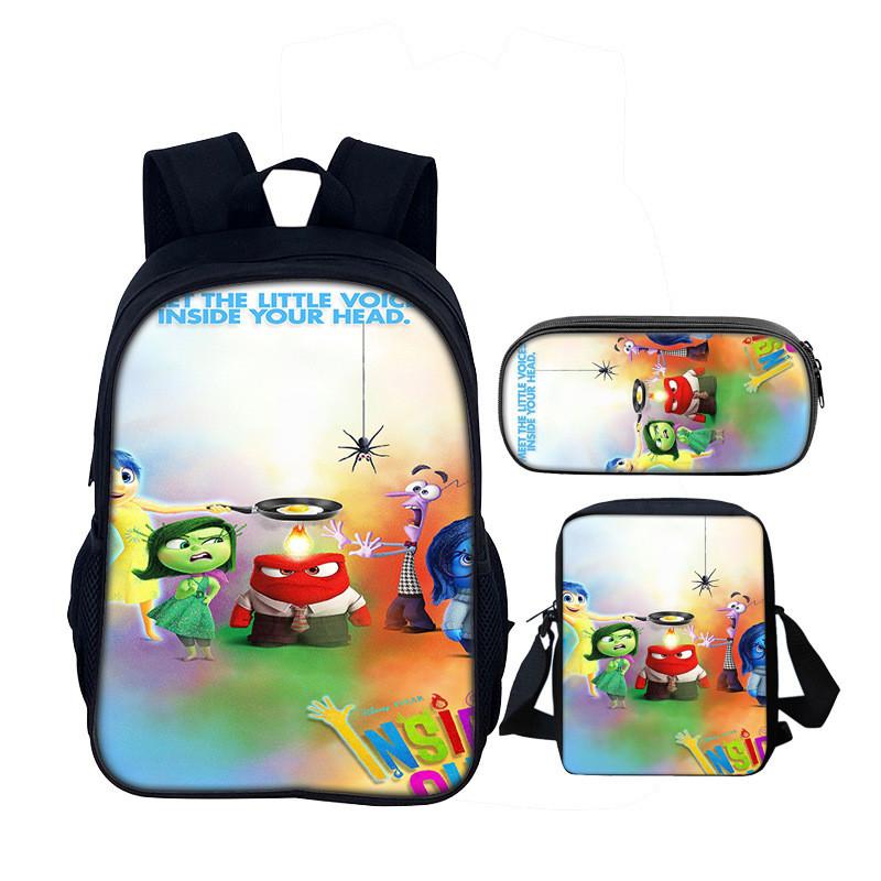 Inside Out 16inch School Backpack Set With Polyester Material For Kids And Teens