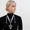 Meier European and american multi-layer pearl pendant jewelry set - vintage, heavily embellished, bohemian ethnic style fashion earrings