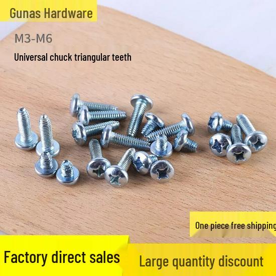 GB6560 High-Strength Triangular Thread Phillips Self-Tapping Pan Head Screws (M3/M4/M5/M6) M3*5 (1000 pcs)