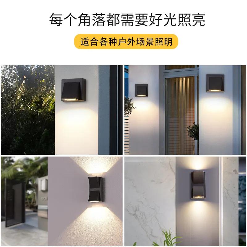 Hotel Bedroom Aisle Simple Wash Light Waterproof Exterior Wall New Chinese Square Up and Down Villa Outdoor Wall Light