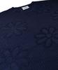 A MADE Viscose Flower Oversized Eyelet Knit (Navy)