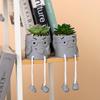Green Plant Hanging Foot Doll Ornament: Cute Cement Candle Holder for Home Decor