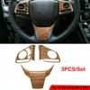 Peach Wood Grain 3X Steering Wheel Decor Cover Trim For Honda CR-V CRV 2017-