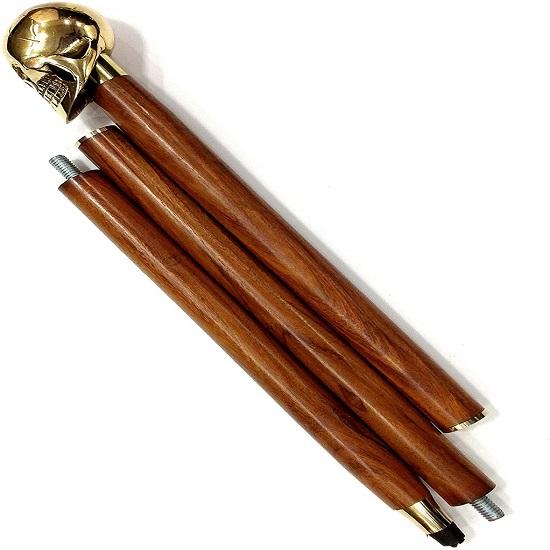 Gehstock aus massivem Messing mit Totenkopf-Design, Gehstock aus Palisanderholz, 93,98 cm
