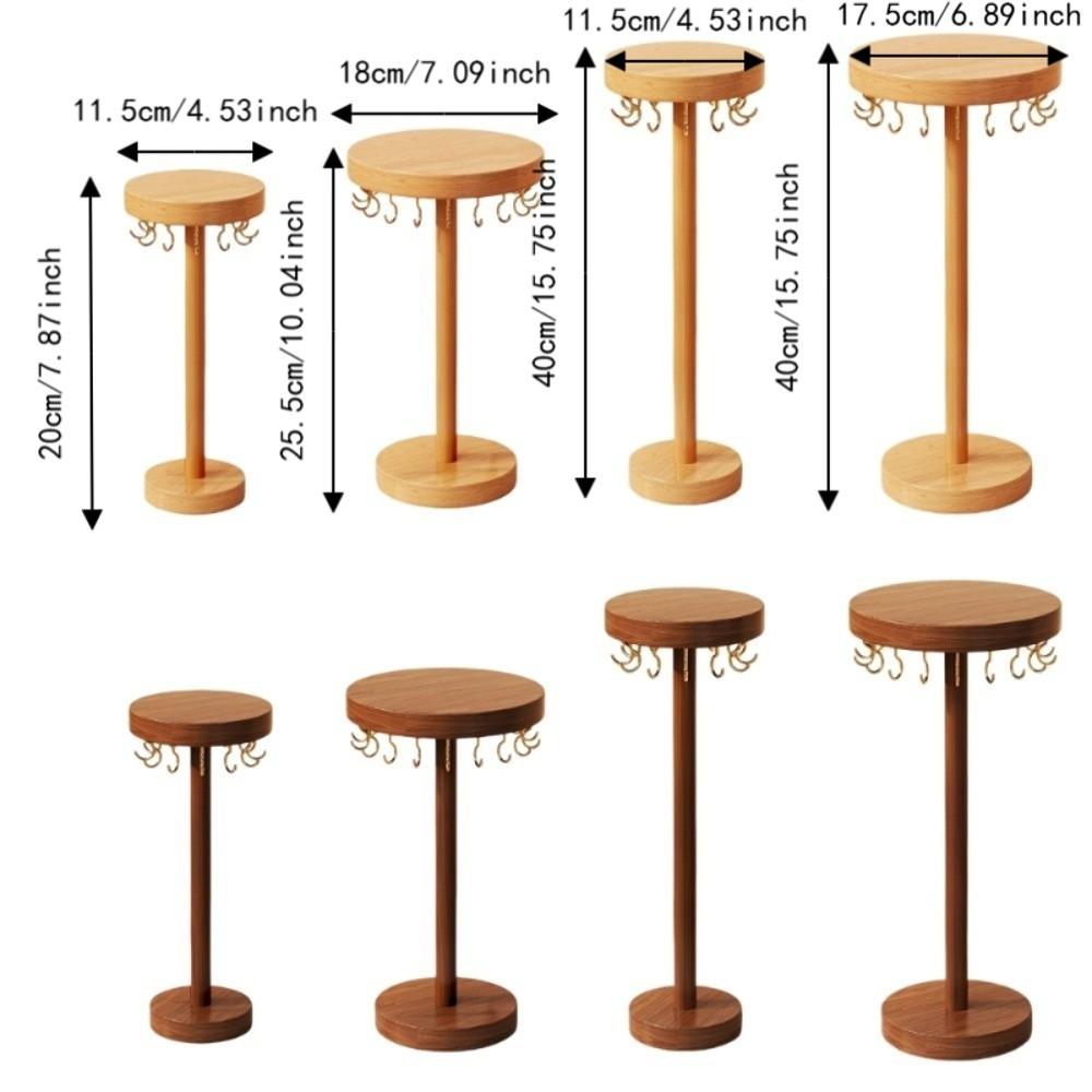 Round Calligraphy Brush Hanger Desktop Storage Traditional Writing Brush Organizer Wood Color 12 / 18 Brushes