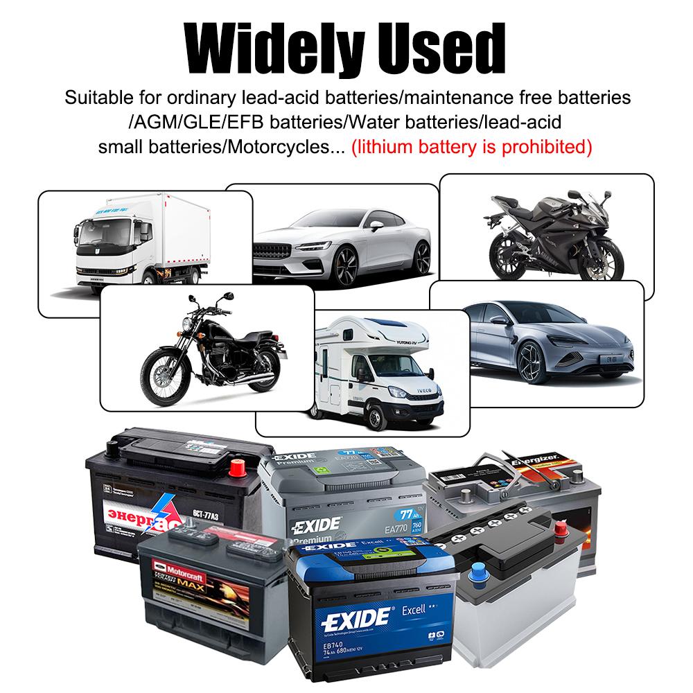 High Power Pulse Repair 12V/24V LCD Display EU US Plug Car Battery Charger Fully Automatic For Lead Acid Batteries 200W