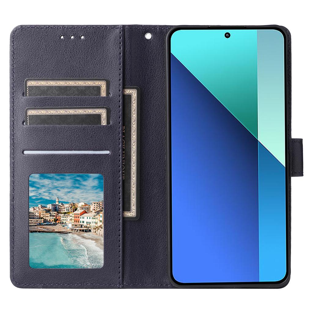For Xiaomi Redmi Note 13 4G Wallet Case PU Leather Flip Phone Cover with Stand
