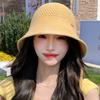Summer Hat Women's Fashion Knitted Sweet Small Clear Bucket Hat Summer Sunshade Sun Hat