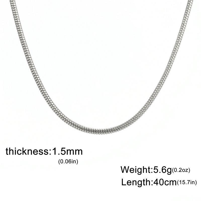 Superfine Round Snake Bone Chain Necklace - 0.9/1.2/1.5/2mm Thick, Versatile Clavicle Accessory for DIY Jewelry Making