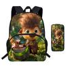 Kinder Cartoon Rucksack Federmäppchen Set Schule Leicht Wirbelsäulenfreundlich Atmungsaktiv Oxford Stoff Mit Lustigem Druckdesign