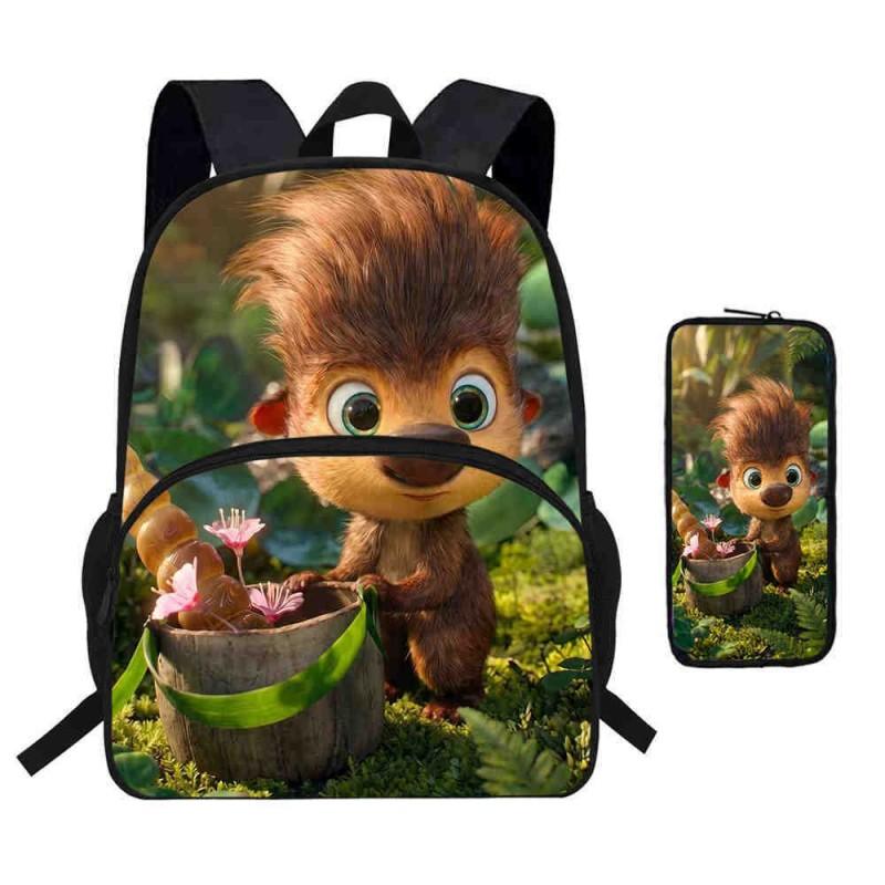 Kinder Cartoon Rucksack Federmäppchen Set Schule Leicht Wirbelsäulenfreundlich Atmungsaktiv Oxford Stoff Mit Lustigem Druckdesign