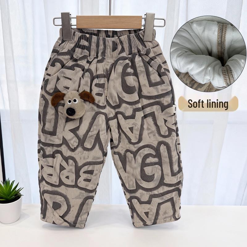 

Children s Thickened Quilted Cotton Pants - Stylish Warm Winter Clothing for Boys and Girls 120 cm