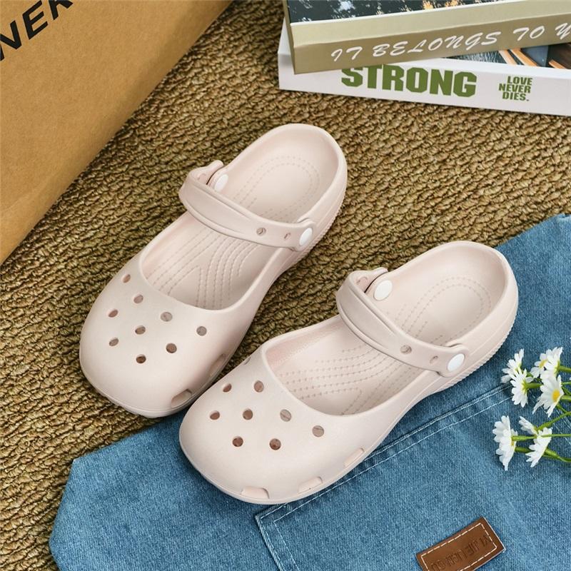 Ballet Style EVA Croc Shoes For Women Summer Baotou Outer Wear Soft Sole Anti-Slip Sandals Versatile Trendy Shoes