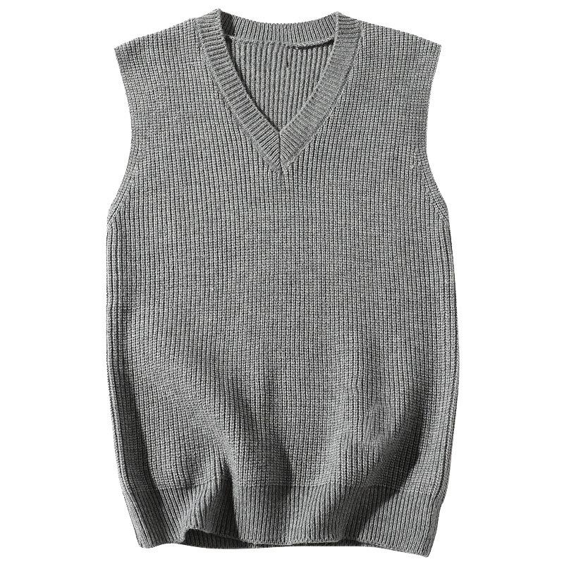Man Clothes Waistcoat V Neck Vest Knitted Sweaters for Men Business Black Sleeveless Harajuku Fashion