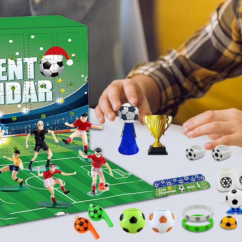 Calendario de Adviento de Fútbol de 24 Días 2025, Calendario de Adviento Deportivo para Adolescentes Regalos de Fútbol Mundial Detalles para Fiestas, Regalos de Cuenta Atrás para Navidad para Pequeños Jugadores Fans
