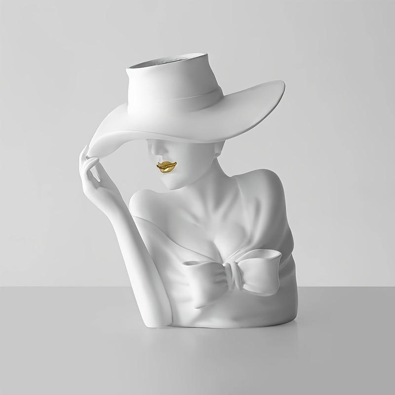 

1 шт. Скандинавский Минималистичный Элегантный Цветочный Аранжимент Богиня Смоляное Украшение для Гостиной Прихожей Подходит для Чая 1Pcs белый