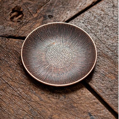 Japanese-style coaster, alloy cup holder, tea saucer, tea holder, antique Zen wind insulation pad, Kung Fu tea set tea ceremony