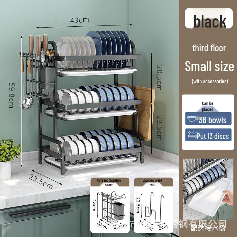 Multi-functional Kitchen Storage and Draining Rack for Bowls, Plates, Utensils, and Chopsticks
