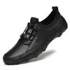 2025 Plus Size Men's White Breathable Driving Loafers - British Style Casual Soft Sole Shoes