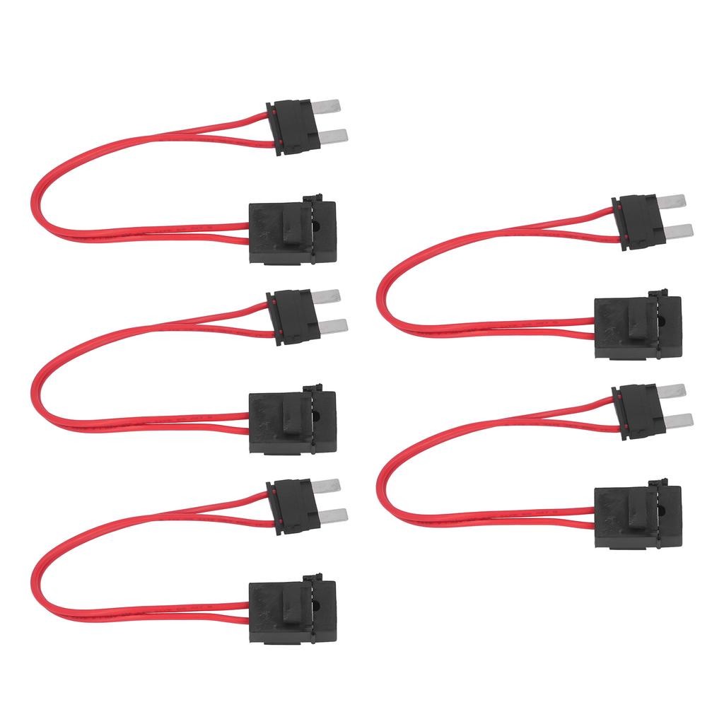 5Pcs Car Fuse Holder Connector Mini Heavy Duty Wire Extension for Vehicle ATM 20A 16AWG with 5 Fuses ACL L 29.2mm