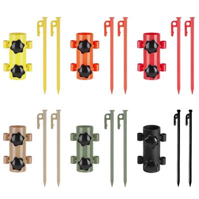 Camping Tent Rod Holder Canopy Rod Fixed Tube Stand with Tent Peg Adjustable Awning Rod Holder Tent Accessories