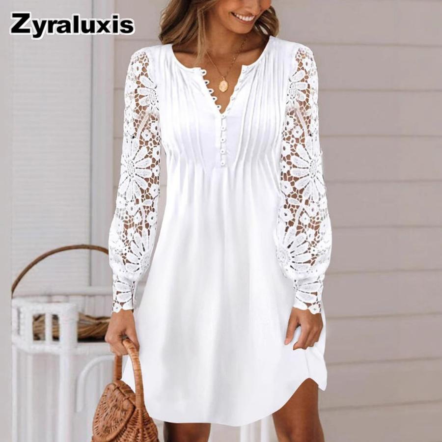 New Women's Fashion Lace Long Sleeve Dress