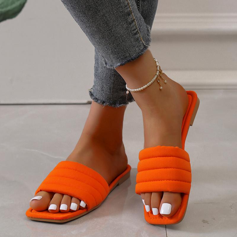 Fashion Slippers Casual Shoes Woman Beige Heeled Sandals Shale Female Beach Luxury Black Flat Summer Soft Sabot Fabric Fashion Slides