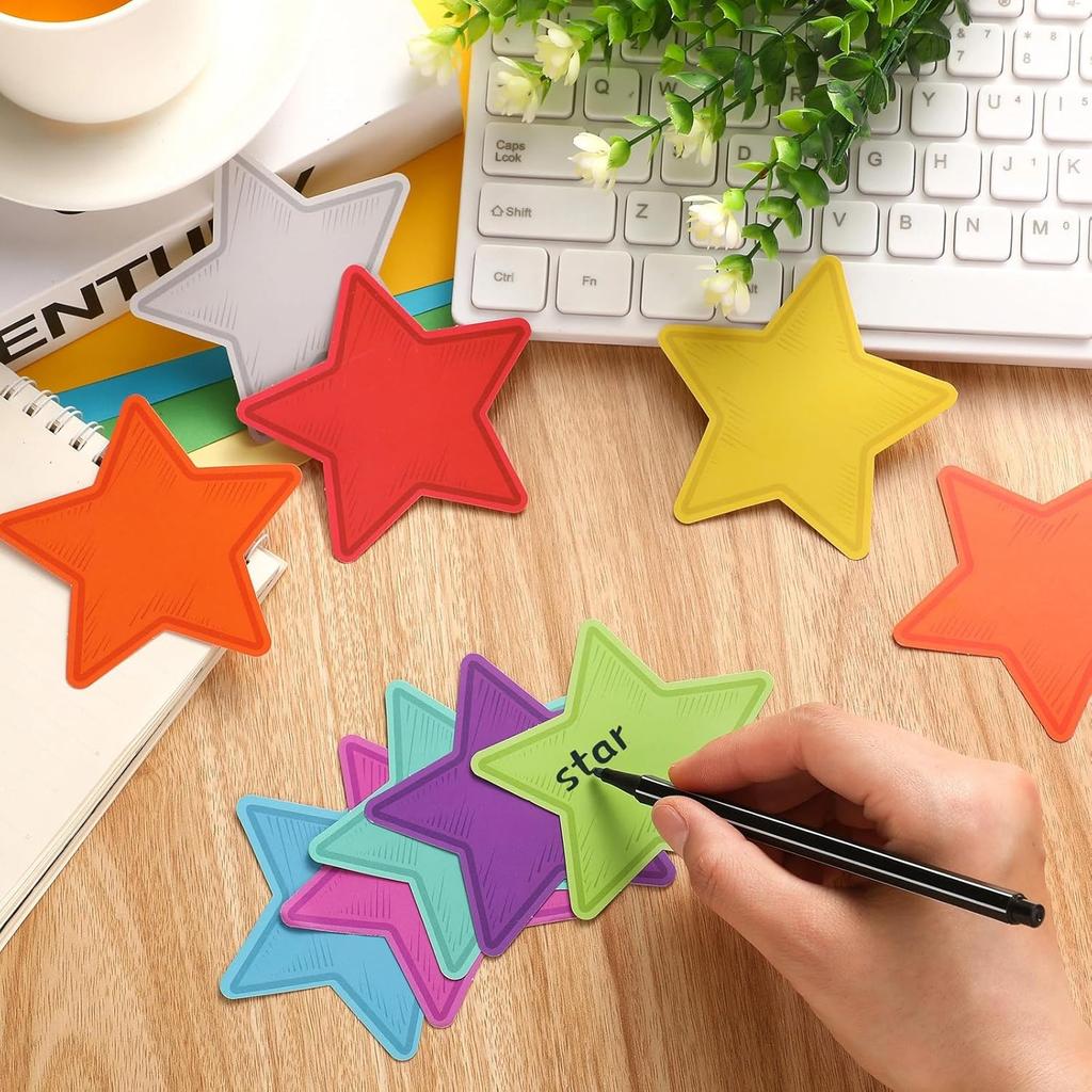 Seajan 108 Pcs Star Cutouts for Bulletin Board Chalkboard Paper Star Cutouts Decor Assorted Colors Star Accent for DIY Craft Projects Rustic Party