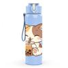1PC Bubble Tea Calico Cat 750ml Color Plastic Sports Water Bottle Leakproof Flip Straw Lid Suitable for Sports Office Home Use