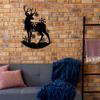 Handmade Deer Metal Wall Sculpture, Rustic Winter Home Decoration