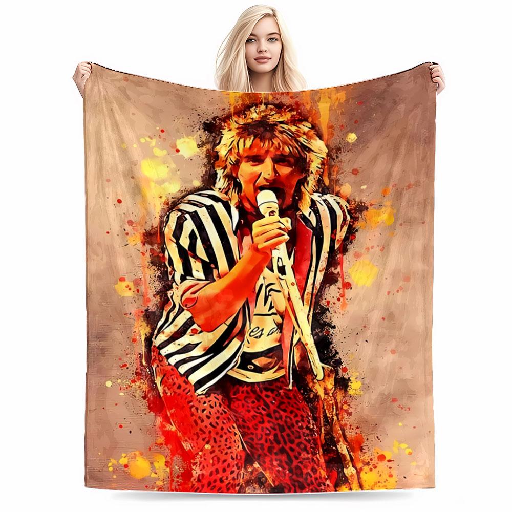 Rock Icon Watercolor Art Blanket for All Seasons Blanket Lunch Break Throw Gift