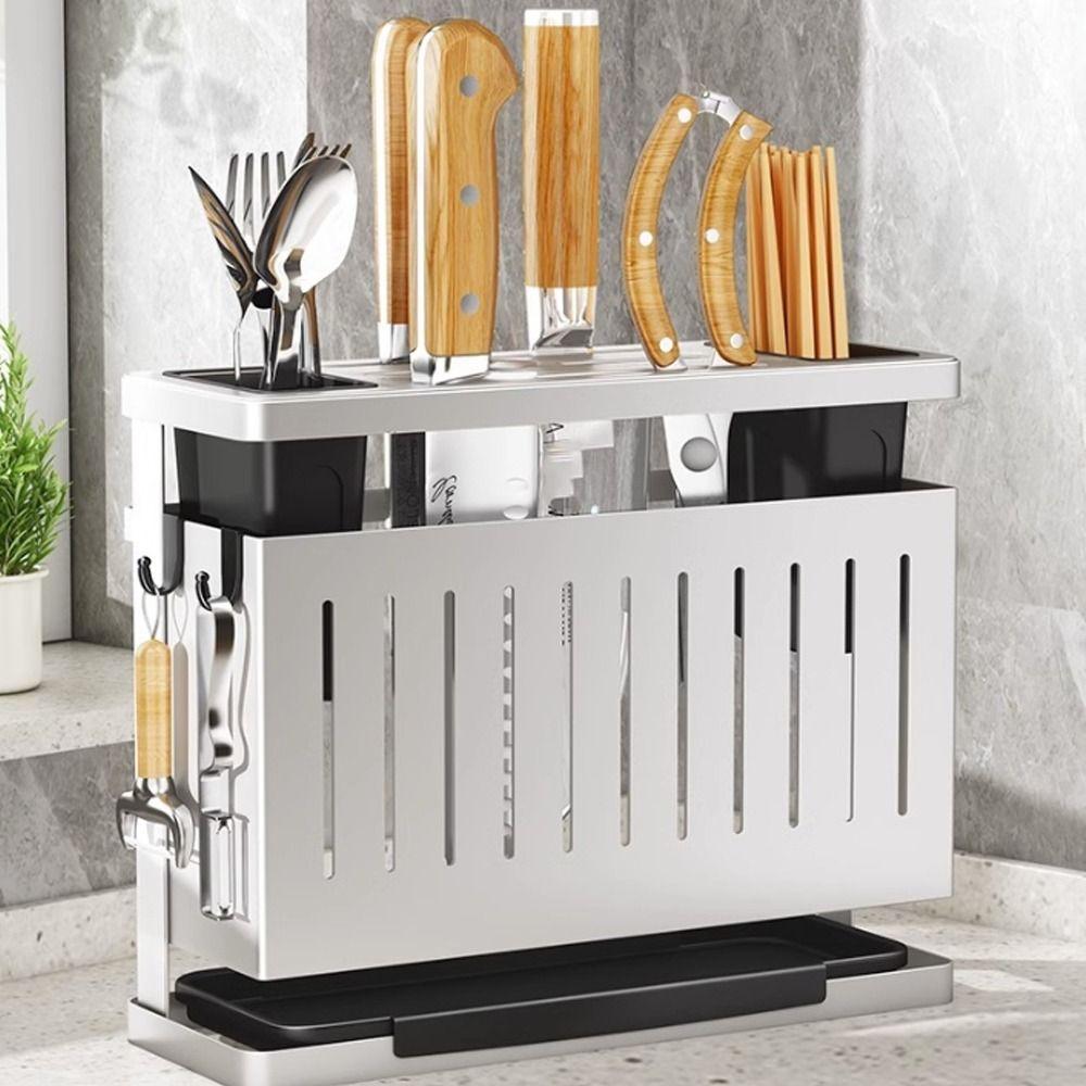 Detachable Kitchen Storage Rack Carbon Steel Cutlery Display Organizer Drain Rack  Home Storage