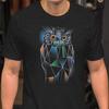 Owls Geometric T Shirt Vintage Top For Everyday Wear Homme Streetwear Designer Clothes Breathable Casual Fashion