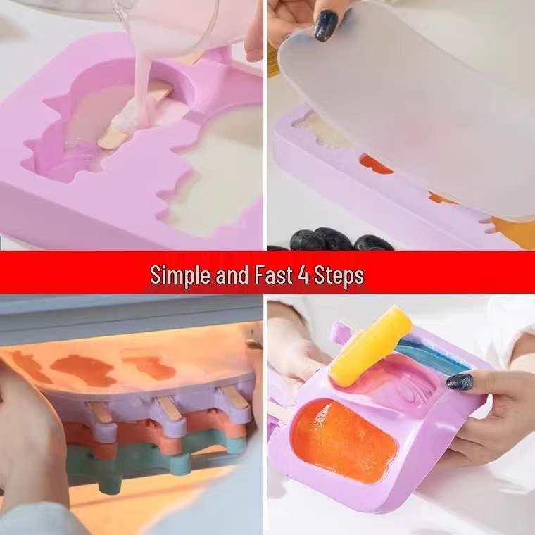 Silicone Food Grade Ice Cream & Popsicle Mold for DIY Treats