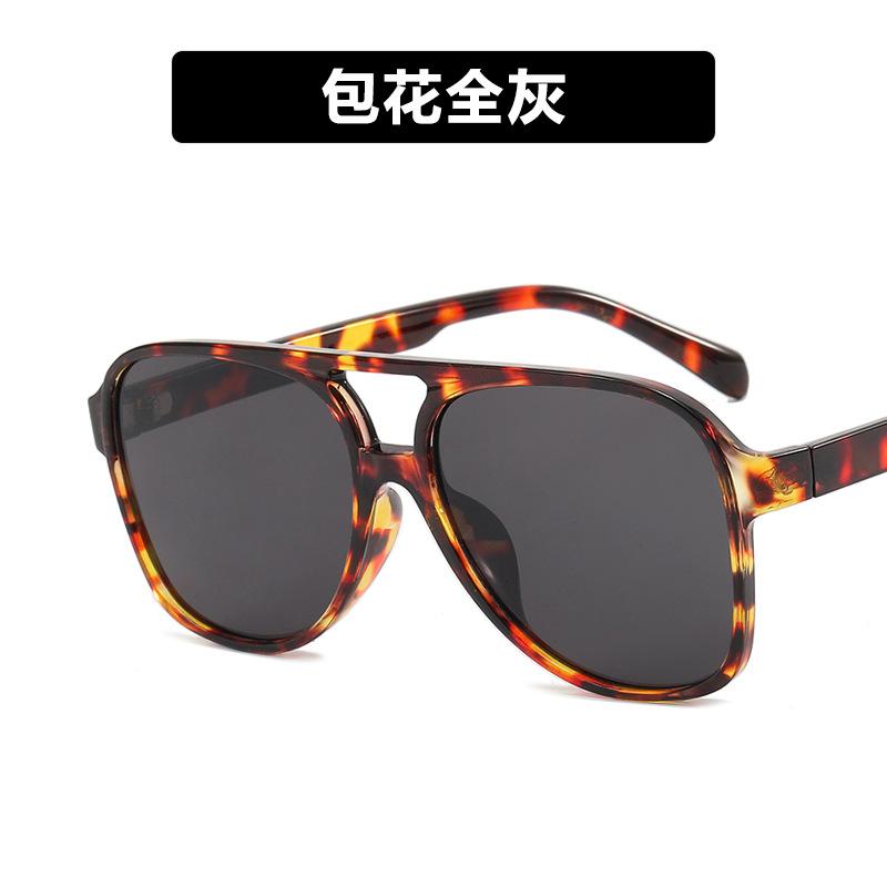 Cross-border European and American retro double beam sunglasses 2022 new trendy ins personalized big frame Internet celebrities same toad sunglasses