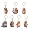 Yousheng Acrylic 2D Flat Cat Keychain Q-Version Animal Keyring Compact Size Portable Decoration Keys Backpacks Accessory