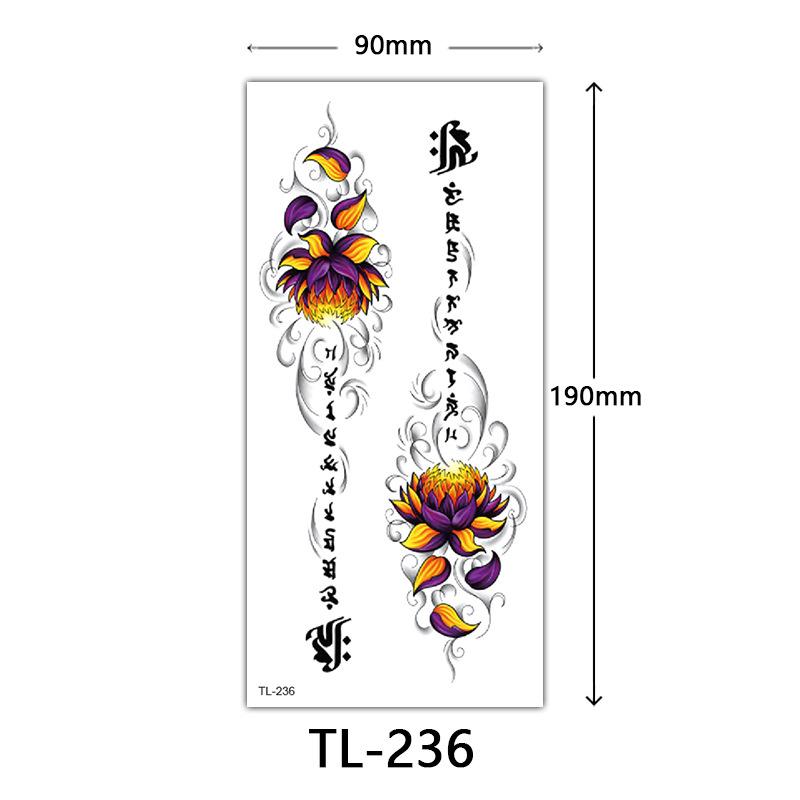 Flower Tattoo Stickers, Color Sketch Tattoo Stickers, English Letters, Wedding Photography Tattoo