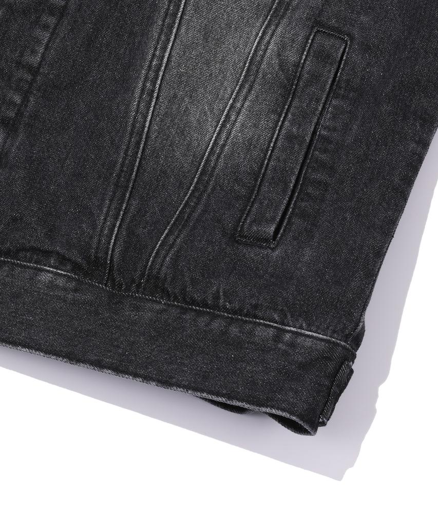Beentrill Vintage Washed Denim Trucker Jacket (Black)