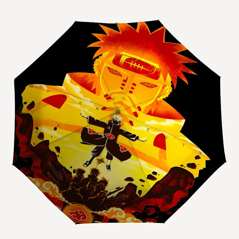 1pc Naruto Automatic Folding Umbrella, Automatic Folding Umbrella with 8 Ribs, Convenient for Outdoor Use  073