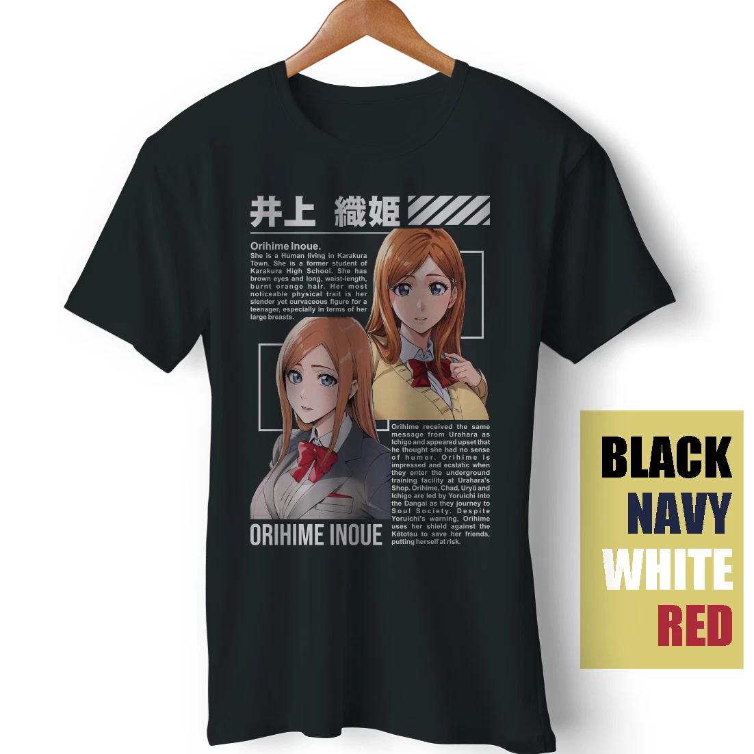 BOUNTEES T-Shirt Orihime Inoue Bleach Anime Ichigo Nel Tu Wibu Zaraki Funny Gift XXL