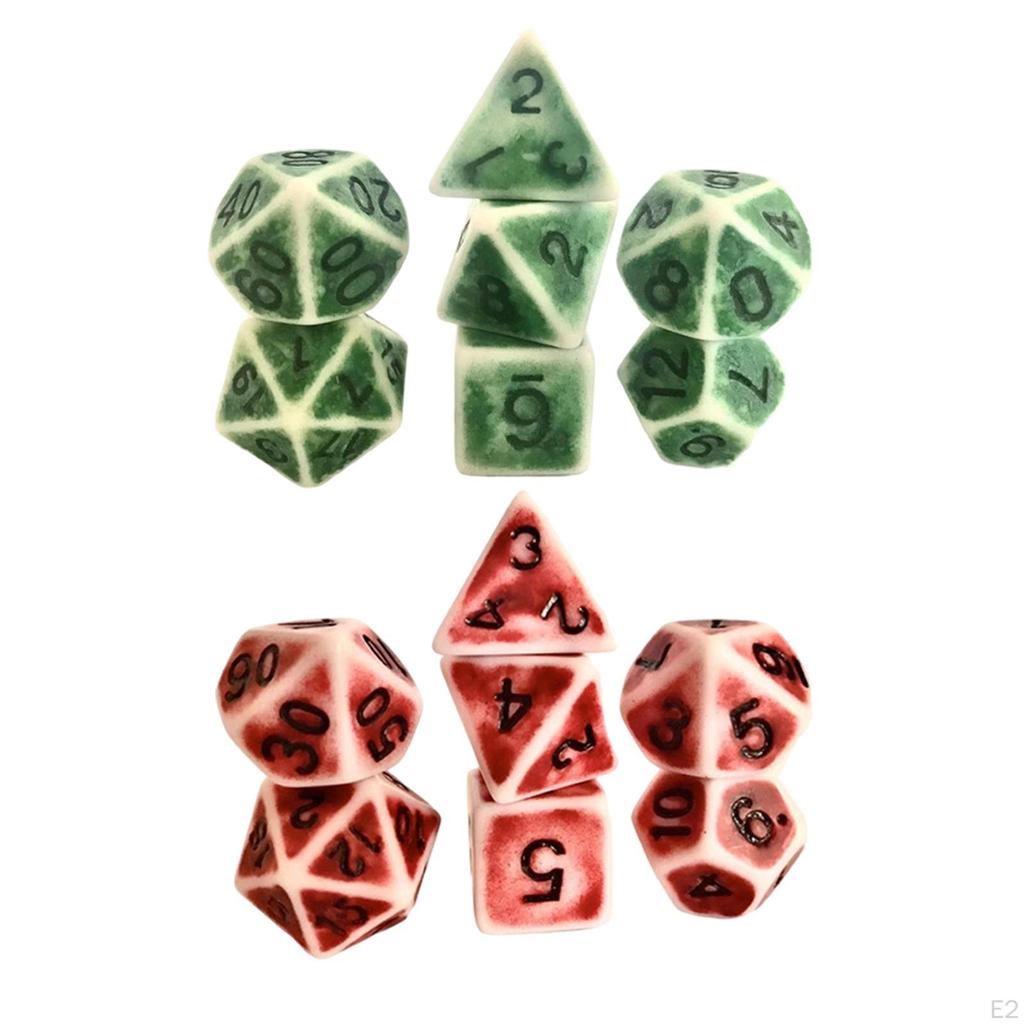7 Die Polyhedral D8 D10 D12 D20 & RPG MTG