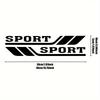 2 SZT./ZESTAW Dekoracja Samochodu Naklejka „SPORT” - Czarny Wzór z Paskami, Opcje 20cm/40cm do Poprawy Wyglądu Samochodu