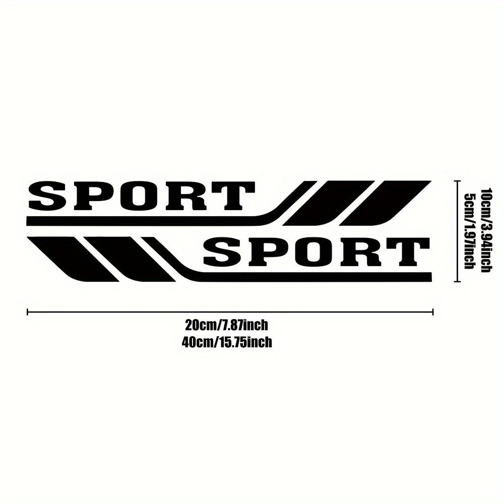 2 SZT./ZESTAW Dekoracja Samochodu Naklejka „SPORT” - Czarny Wzór z Paskami, Opcje 20cm/40cm do Poprawy Wyglądu Samochodu