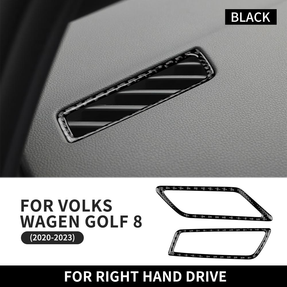 For Volkswagen VW Golf 8 MK8 2020 2025 2025 2025 Real Carbon Fiber Interior Trim Car Dashboard Air Outlet Vent Sticker