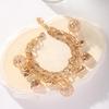 Gold Electroplated Multi-layer Love Pendant Bracelet with Extension Chain