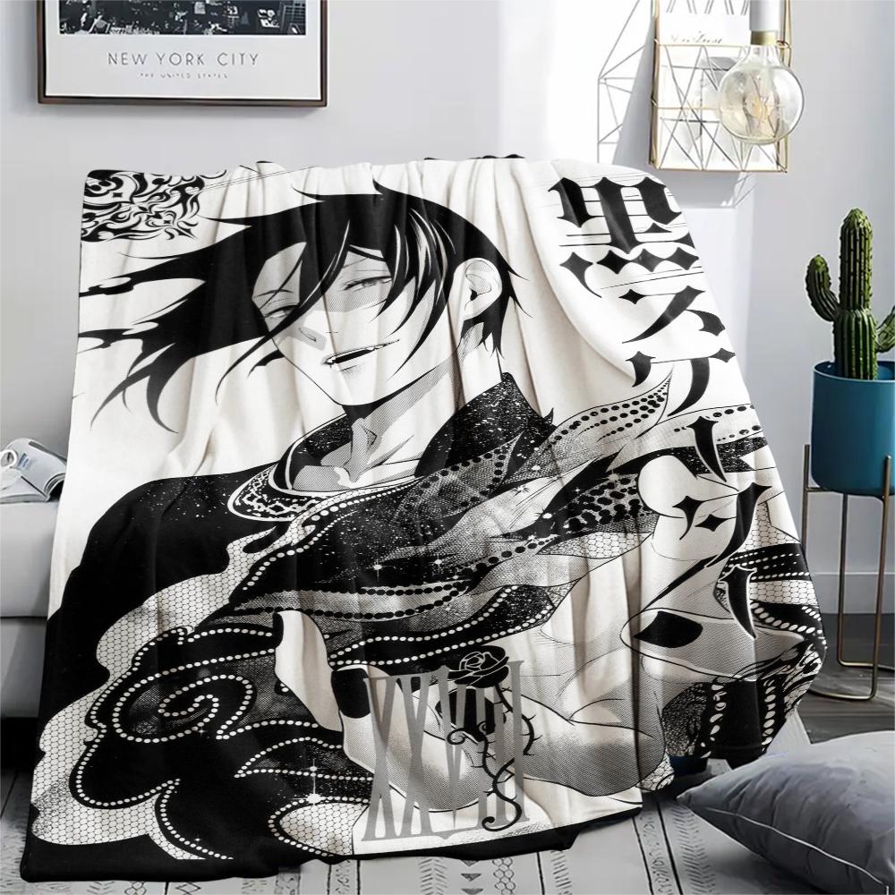 Coperta in Flanella con Stampa Black Butler, Alta qualità Confortevole per Tutte le Stagioni, Decorazione per la Casa, Calore e Comfort, Perfetta per Regali di Natale08