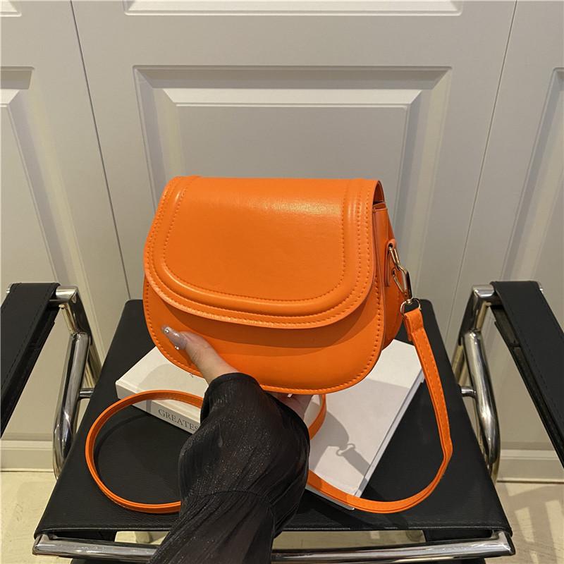 Summer Simple Solid Color Small Bag Women's Bag New Trendy Fashion Retro Casual Messenger Bag Shoulder Bag